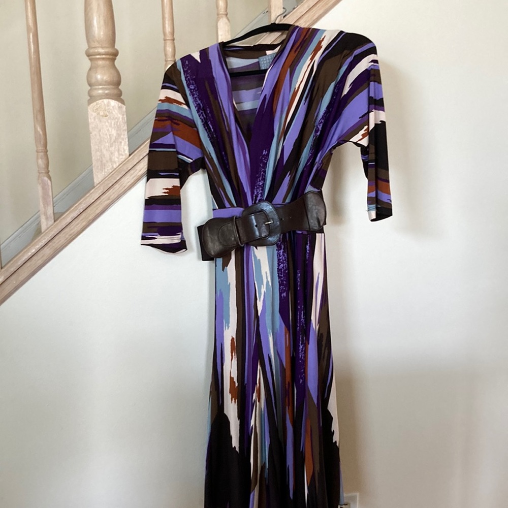 Colorful belted dress